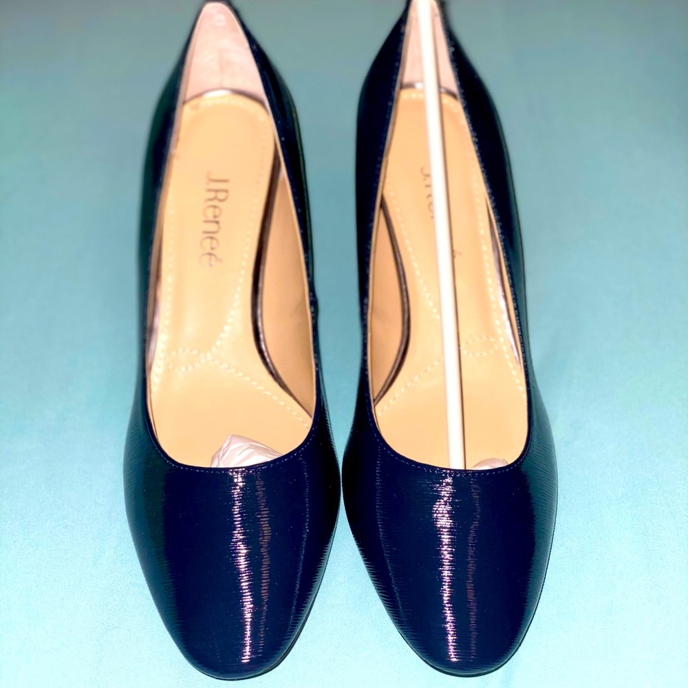 Navy Blue Low Heel Pumps
